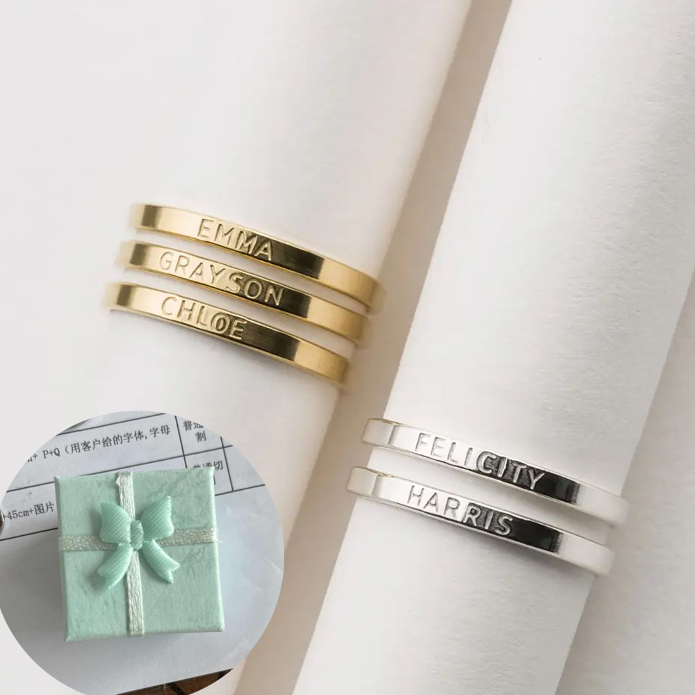 Personalized Name Box - COOLTIME Personalized Custom Name Ring Stainless