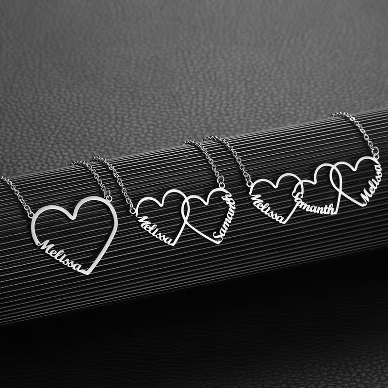 Custom Interlocking Heart Name - đánh giá và giá Name Necklace Custom