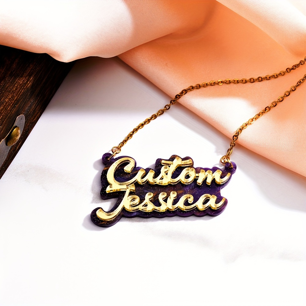 Personalized double-layer acry - đánh giá và giá Name Necklace Custom