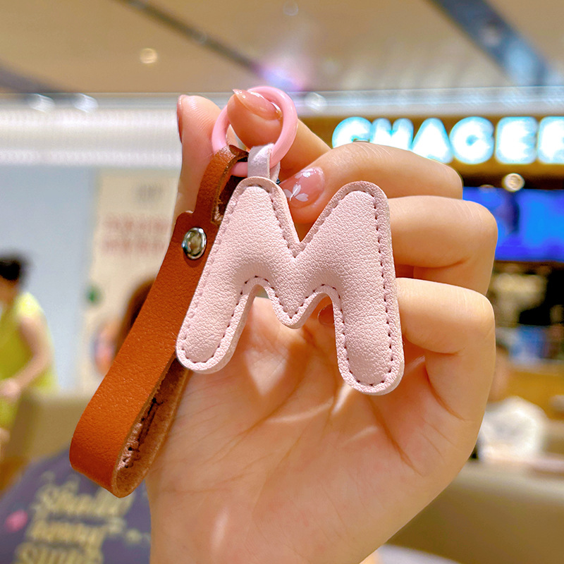 Creative PU Leather 26 Letter  - đánh giá và giá Monogram Keychain Leather