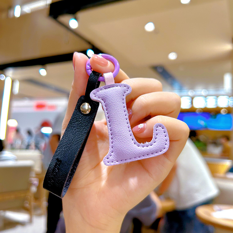 Creative PU Leather 26 Letter  - đánh giá và giá Monogram Keychain Leather