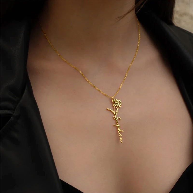 Personalized Birth Flower Name - đánh giá và giá Birth Flower Necklace