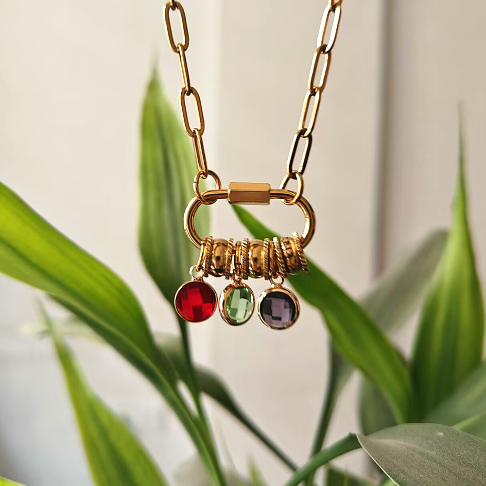 Custom Carabiner Name Charm Ne - đánh giá và giá Birth Flower Necklace